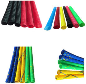 Colorful PPET Expandable Braided Sleeving , Flexible Electric Cable Sleeve Management